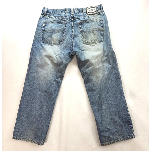 Paco Jeans Company 34x30 Hemmed to 26 Med wash Mid Rise Bootcut - Picture 2 of 10